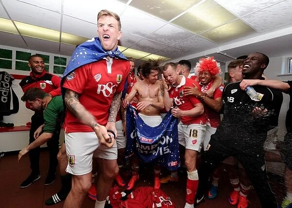 Bristol City Football Club: Unforgettable Moment of Triumph - League One Champions in the Chchanging Room