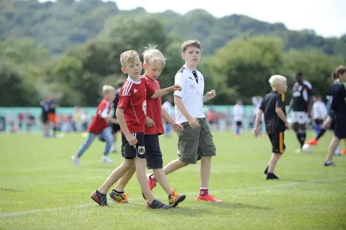 Framed Print : Bristol City Football Fans in Action during Pre-Season Friendly at Portishead Town, July 2014