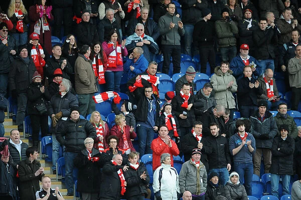 Bristol City Football Fans in Full Force: Sky Bet League One Showdown against Colchester United (February 2015)