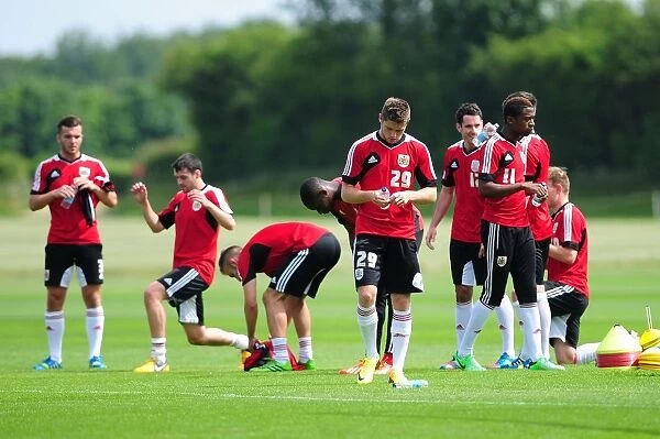 Bristol City Football Squad at Pre-Season Training: A Moment of Relaxation