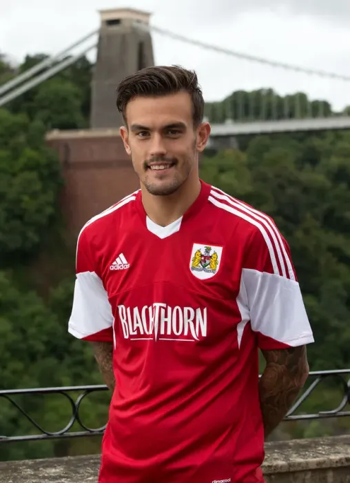 Framed Print : Bristol City Football Team at Avon Gorge Hotel: Marlon Pack in Front of Clifton Suspension Bridge (July 2013)