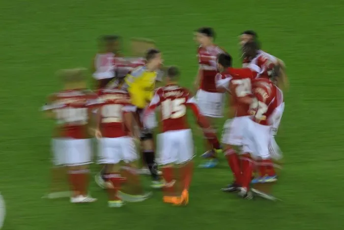 Framed Print : Bristol City Football Team Breaking Huddle Before Match - Cardiff City vs Swansea City (Barclays Premier League) Framed Print : Bristol City Football Team Breaking Huddle Before Match - Cardiff City vs Swansea City (Barclays Premier League)