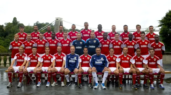 Framed Print : Bristol City Football Team Group Photo (July 2013)