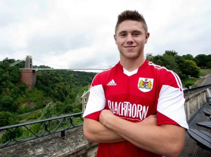 Framed Print : Bristol City Football Team: Head Shots with Brendan Moloney Near Clifton Suspension Bridge