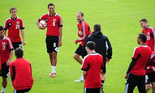 Bristol City Football Team in High Spirits during Pre-Season Training, Scotland Tour (July 2012)