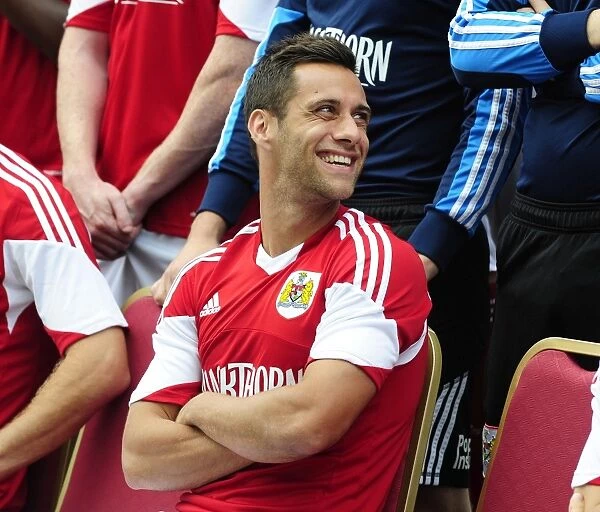 Bristol City Football Team: A Lighthearted Moment during the Team Photo Shoot (July 2013)