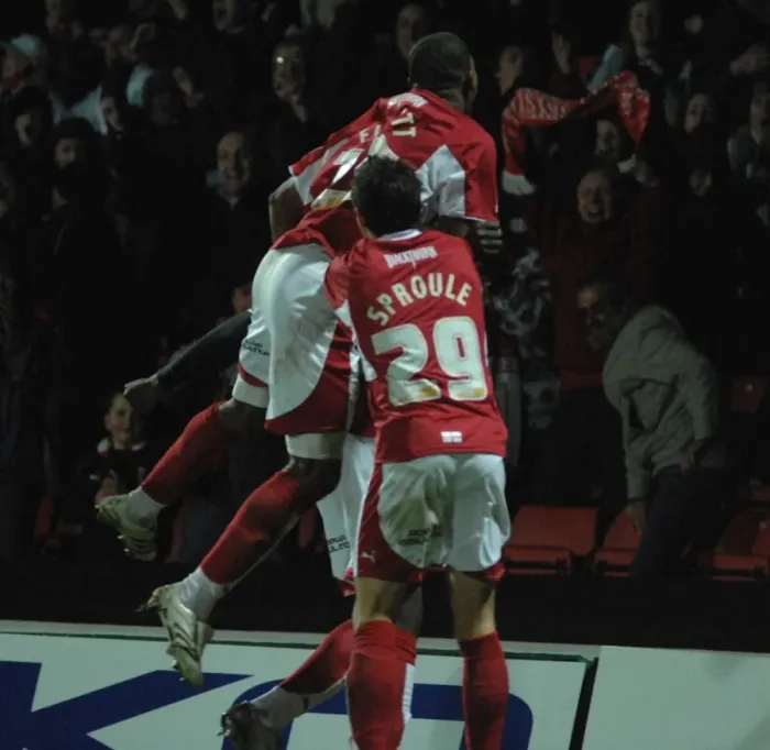 Framed Print : Bristol City Football Team: Unified Victory Celebration vs. Watford Framed Print : Bristol City Football Team: Unified Victory Celebration vs. Watford
