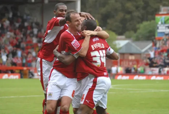 Framed Print : Bristol City Football Team: Unified in Victory - Group Celebration after Beating Burnley Framed Print : Bristol City Football Team: Unified in Victory - Group Celebration after Beating Burnley