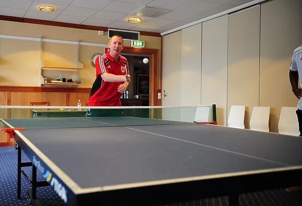 Bristol City Footballer Adam Baker in Table Tennis Training
