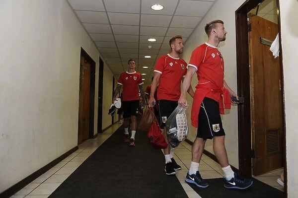 Bristol City Footballers Enter Changing Rooms Before Extension Gunners Clash (July 2014)