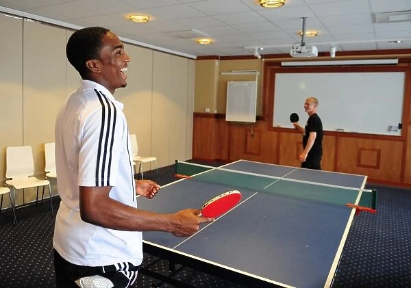 Bristol City Footballers Marlon Jackson and Joe Lennox Engage in Table Tennis Training