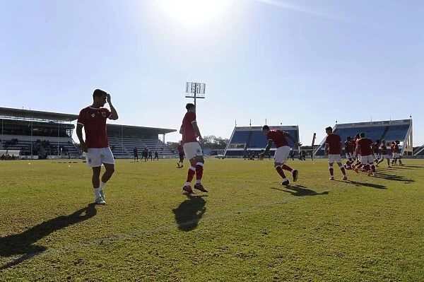 Bristol City Footballers Warm Up Ahead of Extension Gunners Clash in Botswana, 2014