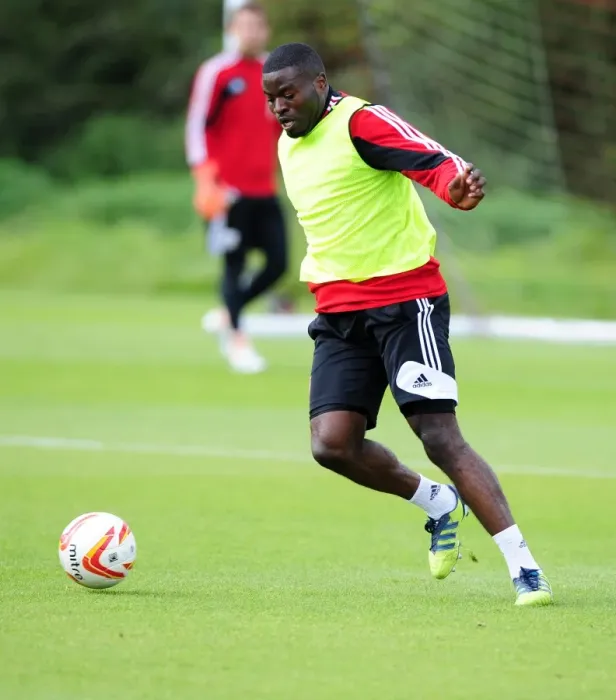 Framed Print : Bristol City: George Elokobi Trains Ahead of Loan Move Framed Print : Bristol City: George Elokobi Trains Ahead of Loan Move