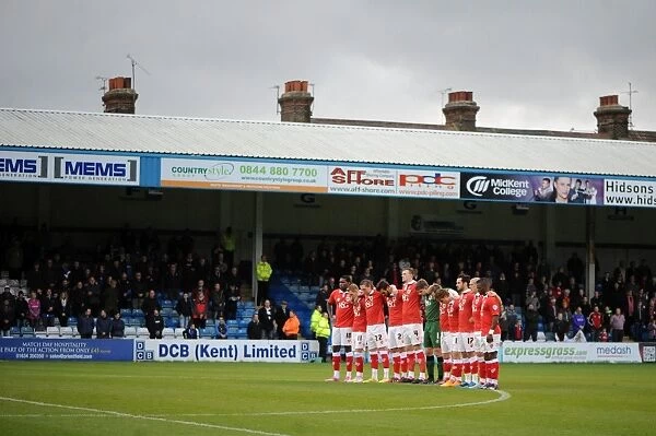Bristol City Honors Minute Silence at Gillingham's Priestfield Stadium during FA Cup Match, November 8, 2014