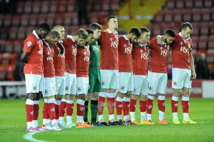 Framed Print : Bristol City Honors Minute Silence During Johnstone Paint Trophy Match Against AFC Wimbledon Framed Print : Bristol City Honors Minute Silence During Johnstone Paint Trophy Match Against AFC Wimbledon
