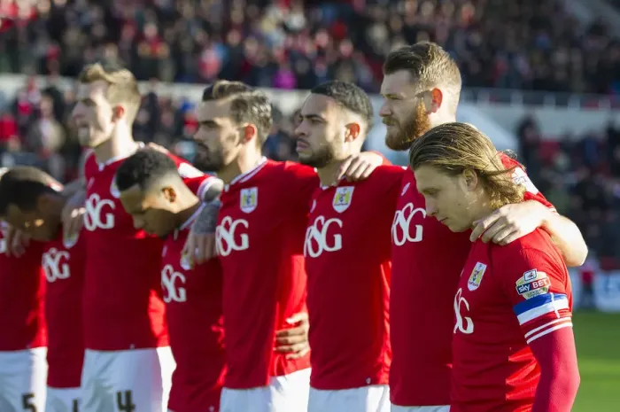 Framed Print : Bristol City Honors Paris Attacks Victims in Minutes Silence vs. Hull City