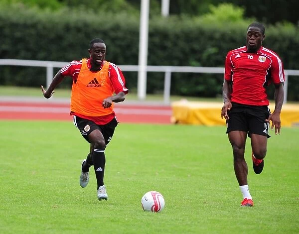 Bristol City: Intense Training Moment - Albert Adomah and John Akinde Compete for the Ball
