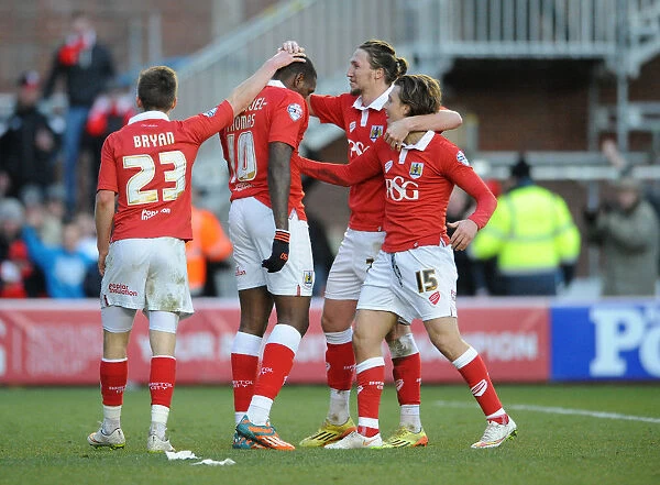 Bristol City: Jay Emmanuel-Thomas's Goal Celebration vs. Fleetwood Town (01-02-2015)