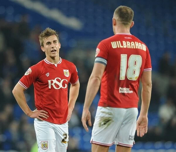 Bristol City: Joe Bryan and Aaron Wilbraham in Deep Conversation at Cardiff City Stadium, 2015