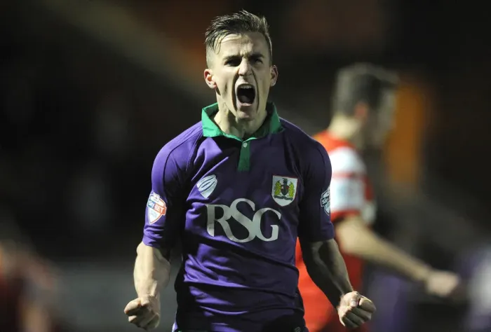 Framed Print : Bristol City: Joe Bryan's Assist Leads to Aaron Wilbraham's Goal Against Leyton Orient in Sky Bet League One, 2015