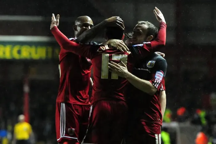 Framed Print : Bristol City Leads 2-0 over Watford: Paul Anderson's Strike Celebrated by Gregg Cunningham Framed Print : Bristol City Leads 2-0 over Watford: Paul Anderson's Strike Celebrated by Gregg Cunningham