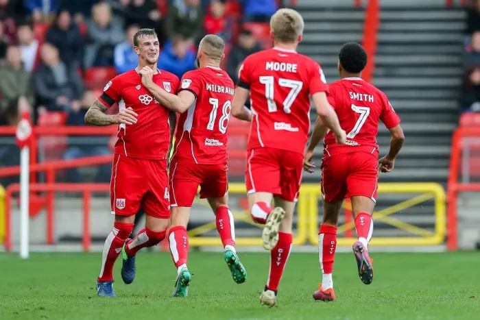 Framed Print : Bristol City Leads Blackburn Rovers: Aden Flint and Aaron Wilbraham Celebrate First Goal Framed Print : Bristol City Leads Blackburn Rovers: Aden Flint and Aaron Wilbraham Celebrate First Goal