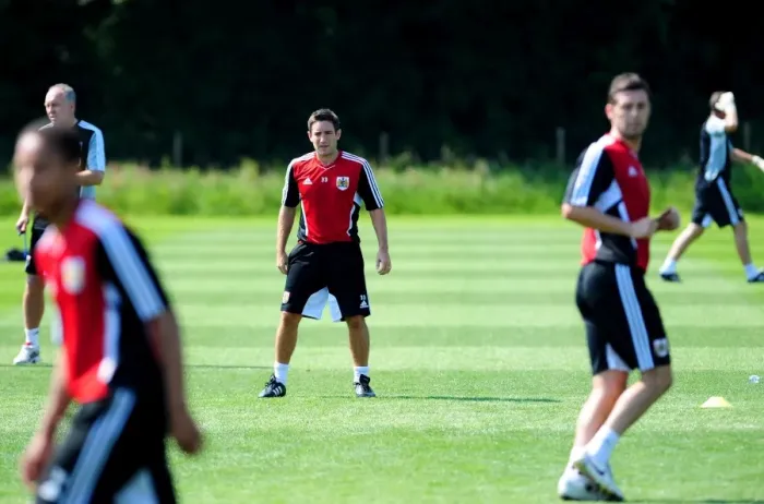 Framed Print : Bristol City: Lee Johnson Leads Pre-Season Training Session Framed Print : Bristol City: Lee Johnson Leads Pre-Season Training Session