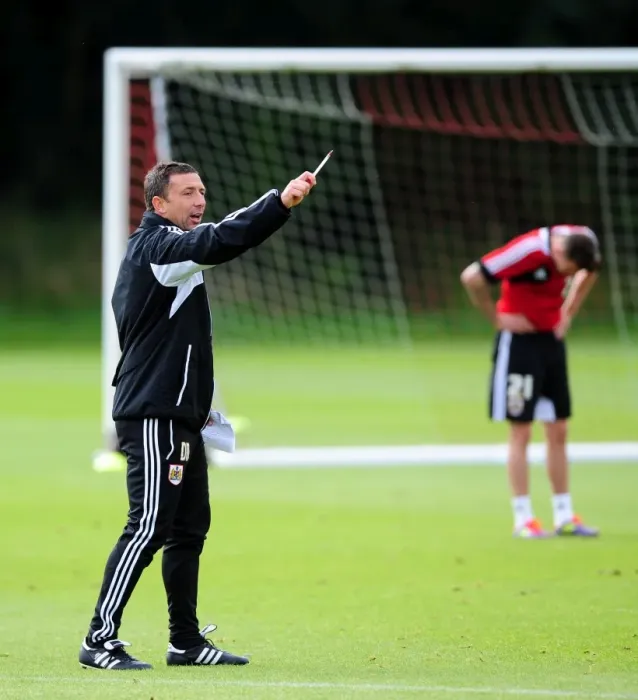 Framed Print : Bristol City Manager Derek McInnes Leading Training Session, September 2012 Framed Print : Bristol City Manager Derek McInnes Leading Training Session, September 2012