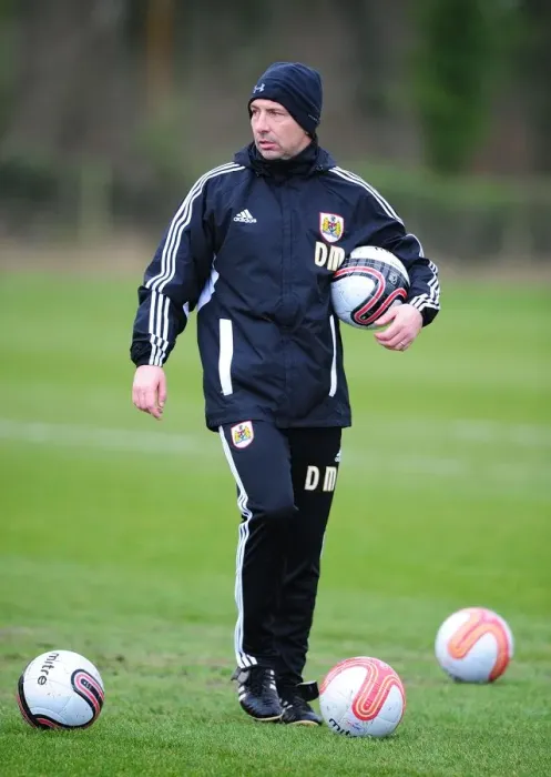 Framed Print : Bristol City Manager Derek McInnes in Training, January 2012