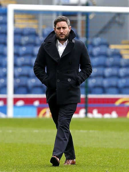 Bristol City Manager Lee Johnson Examines Ewood Park Pitch Before Blackburn Rovers Clash