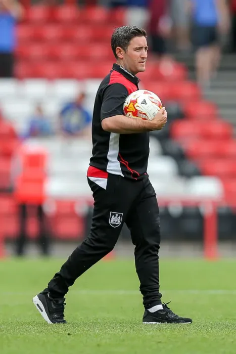 Framed Print : Bristol City Manager Lee Johnson Observes Pre-Season Friendly Against Portsmouth at Ashton Gate Stadium (July 2016)