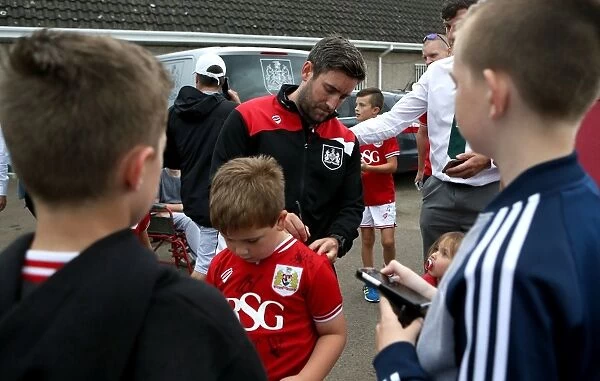 Bristol City Manager Lee Johnson Signs Autographs at Hengrove Athletic Pre-season Friendly