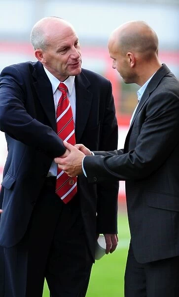Bristol City Manager, Steve Coppell with Exeter city Manager Paul tisdale