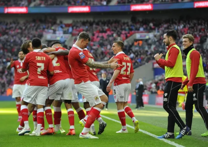 Framed Print : Bristol City: Mark Little's Euphoric Moment as They Lift the Johnstone's Paint Trophy Framed Print : Bristol City: Mark Little's Euphoric Moment as They Lift the Johnstone's Paint Trophy