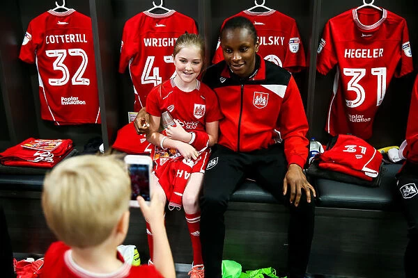 Bristol City Mascots in the Dressing Room Before Match