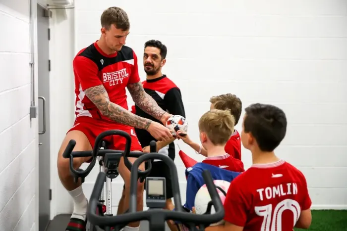 Framed Print : Bristol City Mascots in the Dressing Room: Pre-Match Moment