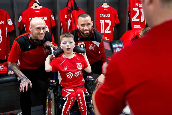 Bristol City Mascots and Players Unite in the Dressing Room - Sky Bet Championship Match vs Rotherham United