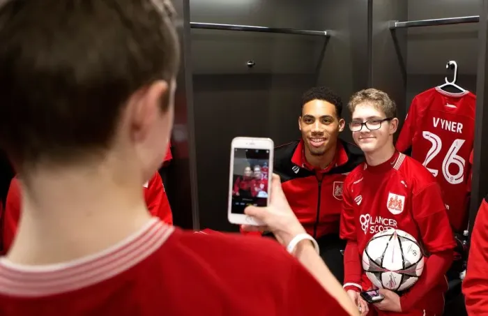 Framed Print : Bristol City: Mascots and Players Unite - A Heartwarming Moment in the Dressing Room before the Match (Bristol City vs. Norwich City, 2017)