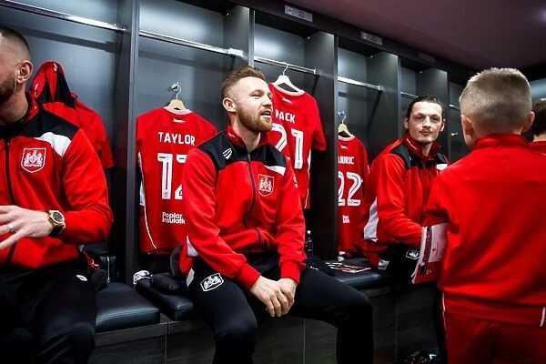 Bristol City Mascots and Players in Unity: Sky Bet Championship Dressing Room Encounter