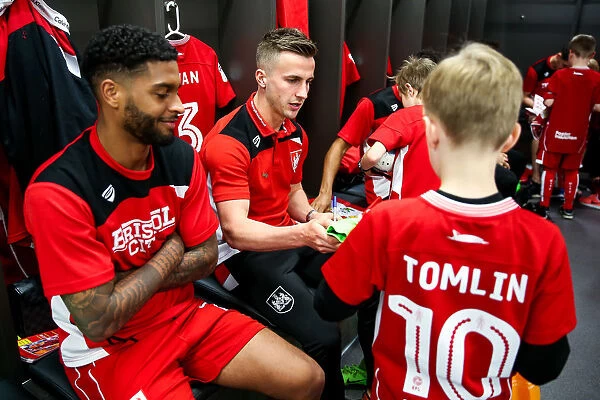 Bristol City Mascots Unite in the Dressing Room Before Barnsley Match, Sky Bet Championship (2017)