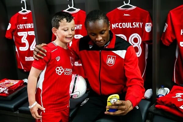 Bristol City Mascots: Uniting Team Spirit in the Dressing Room before the Match, 2017