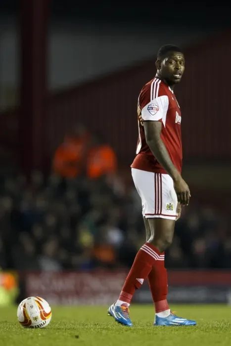 Framed Print : Bristol City Midfielder Jay Emmanuel-Thomas Ponders at Ashton Gate during Bristol City vs Port Vale, Sky Bet League One (2014) Framed Print : Bristol City Midfielder Jay Emmanuel-Thomas Ponders at Ashton Gate during Bristol City vs Port Vale, Sky Bet League One (2014)