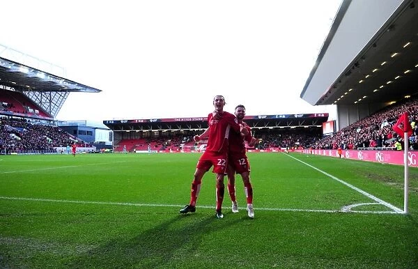 Bristol City: Milan Djuric and Matty Taylor Celebrate Goal Against Rotherham United