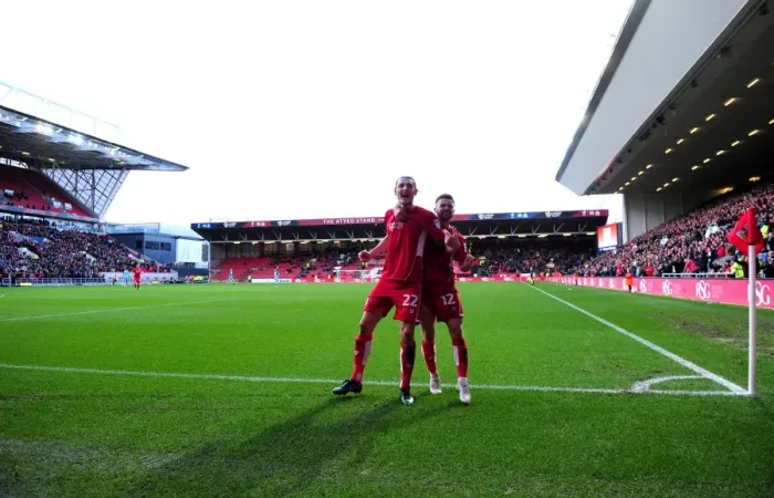 Framed Print : Bristol City: Milan Djuric and Matty Taylor Celebrate Goal Against Rotherham United Framed Print : Bristol City: Milan Djuric and Matty Taylor Celebrate Goal Against Rotherham United