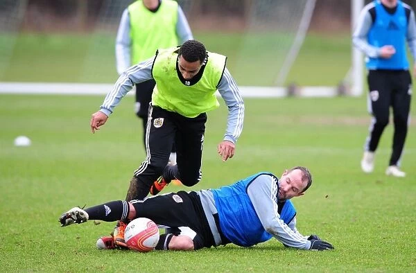 Bristol City: Nicky Maynard and Louis Carey in Intense Training Battle