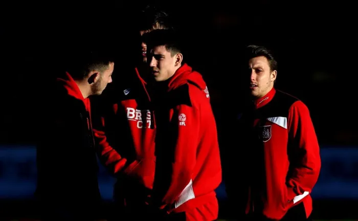 Framed Print : Bristol City Players Arrive at Molineux Ahead of Wolverhampton Wanderers Championship Clash (December 2016)