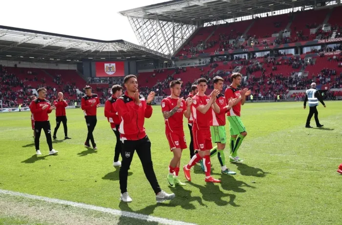 Framed Print : Bristol City Players Celebrate Promotion: Lap of Appreciation at Ashton Gate (Bristol City v Birmingham City, 07.05.2017) Framed Print : Bristol City Players Celebrate Promotion: Lap of Appreciation at Ashton Gate (Bristol City v Birmingham City, 07.05.2017)