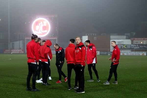 Bristol City Players Gather Before FA Cup Third Round Replay at Fleetwood Town's Highbury Stadium (January 2017)