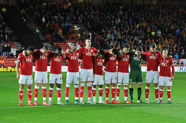 Bristol City Players Honor Remembrance Sunday Before Match Against Wolves