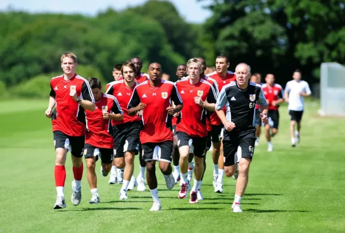 Framed Print : Bristol City Players Kick-Start Pre-Season Training Framed Print : Bristol City Players Kick-Start Pre-Season Training
